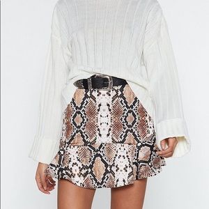 Nasty Gal Snake Print Skirt